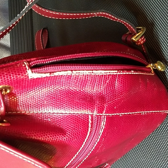 LANCEL PARIS Made in FRANCE Red Leather Backpack Vintage Distressed Zipper - Picture 13 of 16